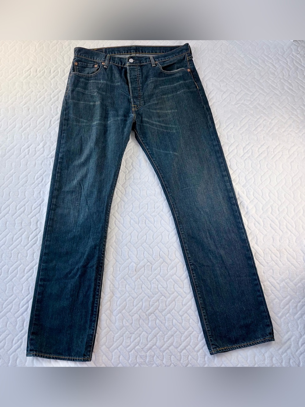 Levi's 501 Original Fit 100% Cotton indigo jeans Men’s Size W 36 L 34